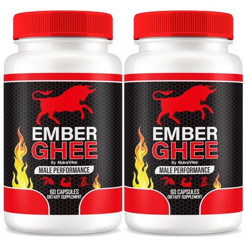 (2 Pack) Ember Ghee Pills for Men, Official EmberGhee Premium Formula for Peak Performance, Lasting Energy and Super Stamina, Ember Ghee Male With All-Natural Ingredients, Easy-To-Take (120 Capsules)