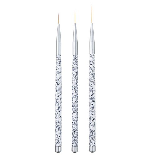 Tbestmax Professional Fine Nail Art Liner Brush UV Gel Painting Acrylic Nail Brushes Striping Brushes for Short Strokes, Details, Blending, Elongated Lines 3 pcs