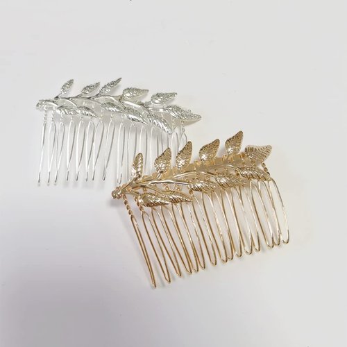 Samlbale 2 pcs Wedding Hair Comb Gold Leaf Hair Combs for Women Accessories,Bride Wedding Hair Accessories for Women and Girls