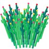 36 Pack Cactus Shaped Roller Pens Novelty Cactus Plant Gel Ink Pens Cactus Shaped Ballpoint Black Cactus Gel Ink Rollerball Pen with Flower for Summer School Home Office Supplies Gift, 3 Colors