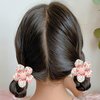 10Pcs Baby Hair Ties No Damage Pink Flower Toddler Hair Ties For Little Girls,Cute Flowers Ponytail Holders Hair Bands Hair Elastics Hair Tie Floral Pony Tails Hair Rubber Bands Kids Hair Accessories