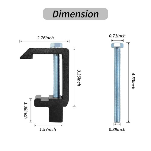 QYMOPAY Camper Shell Clamps,Truck Topper Clamps,Tonneau Cover Clamps for Toyota,Tacoma,Tundra Truck Bed Cover Clamps -4PCS Black