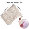 Wozoohyi Soap Bags for Soap Bars 3Pcs Soap Savers for Bar Soap,Natural Sisal Fiber Soap Bag for Foaming and Drying The Soap Bars,Beige Bar Soap Pouch for Massage, Peeling (3)
