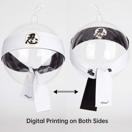 5Chaos Ninja Cloud Headband Hachimaki Tie for Costume Anime Karate Kitchener Chef, Samurai Bushido Bandana for Kids Boys Girls Women Men, Head Wrap Sweatband for Halloween Party