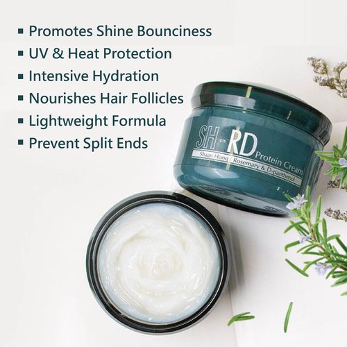SH-RD Protein Cream - Leave-In Conditioner for Repairing Split Ends and Restoring Dry Damaged & Brittle Hair, Rosemary Scent, for All Hair Types, 5.1oz/150ml
