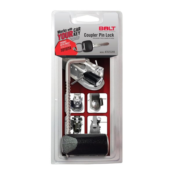 BOLT 7025289 Trailer Coupler Pin Lock for Toyota Keys