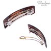 Parcelona French Croco Tortoise Shell Brown Strong Grip Celluloid Automatic Hair Clip Hair Barrette (Tortoise Shell)
