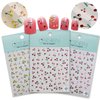 CESTSIREN 3 Sheets Cherry Nail Art Stickers 5D Rhinestone Nail Decals for Nail Art Design Summer Nail Accessories for Women Nail Art Supplies