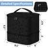 Veirdro Portable Double-Layer Nail Polish Organizer, Nail Polish Bag Holds Nail Lamp and 30 Nail Polish Bottles [15ml/0.5 fl.oz], Travel Nail Polish Carrying Bag for Manicure Tools Storage—Black