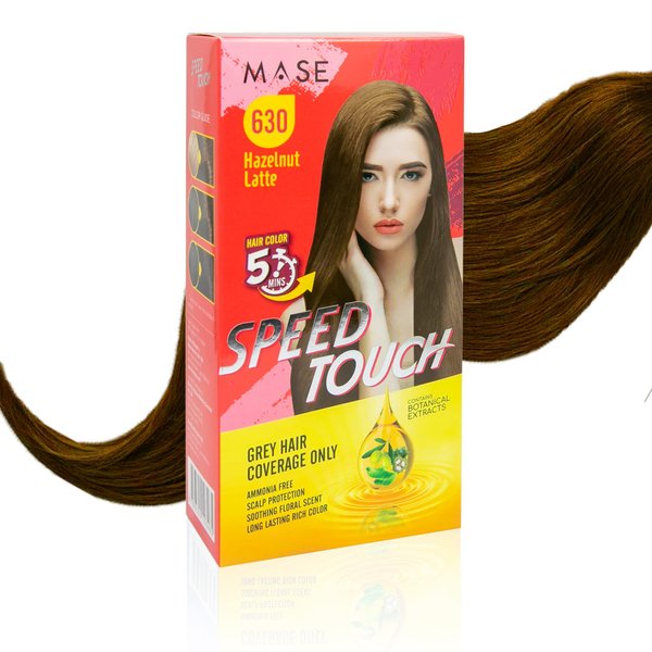 Speed Touch 5 Minute Hair Dye - Natural Alternative to Henna Hair Color Grey Coverage For Women and Men - Hazelnut Latte - Ammonia Free With Botanical Extracts
