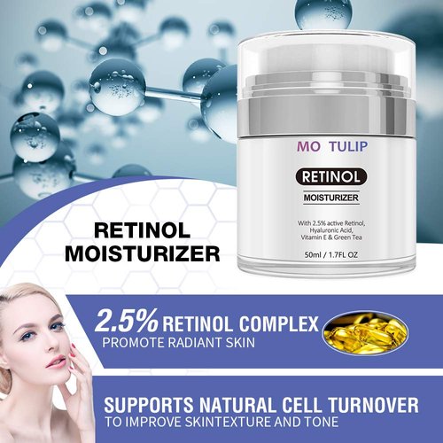 MO TULIP Retinol Face Night Cream- With 2.5% Retinol, Hyaluronic Acid, Vitamin E Day and Night Retinol Night Cream - Anti Aging, Anti Wrinkles, Reduce Fine Lines(1.7OZ)