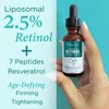 Ebanel Liposomal 2.5% Retinol Serum for Face with Hyaluronic Acid, Peptide, Vitamin C, Pore Minimizer Skin Tightening, Anti Aging Serum, Minimizes Wrinkles, Fine Lines, Age Spots