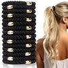 Randota Hair Ties No Damage, 15PCS Ponytail Holders, Hair Rubber Bands No Damage, Black Rubber Bands for Hair, Elastic Hair Ties for Thick Hair, Braided Hair Bands for Women Girls Hair