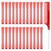 60PCS Hair Perm Rods Set Coolrunner Cold Wave Curlers Perming Rods Plastic Curler Perm Rods with Steel Pintail Comb, DIY Hair Curler Styling Tools for Hairdressing Hair (0.9cm, Blue) (0.9CM) (Red)