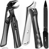 2024 New Nail Clippers for Men Thick Nails - GJNL Angled Head Toenail Clipper with Catcher for Seniors, Sharp Ingrown Fingernail Clipper&Toe Nail Clipper with Slanted Curved Blade - Black