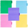 JAM PAPER Plastic Index 5-Tab Dividers - 9 3/4 x 11 1/2 - Assorted Multi-Color - 5 Tabbed Dividers/Pack
