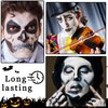 2PCS White and Black Face Body Paint,Oil Based Clown Face Painting Kit with Sponge,Halloween Cream Face Body Paint Makeup Kit for Goth Costume Zombie Cosplay Skull Skeleton SFX Makeup