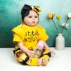 20-22 inches Reborn Baby Dolls Clothes Yellow Suits with Sunflower Patterns Reborn Newborn Babies Matching Clothes