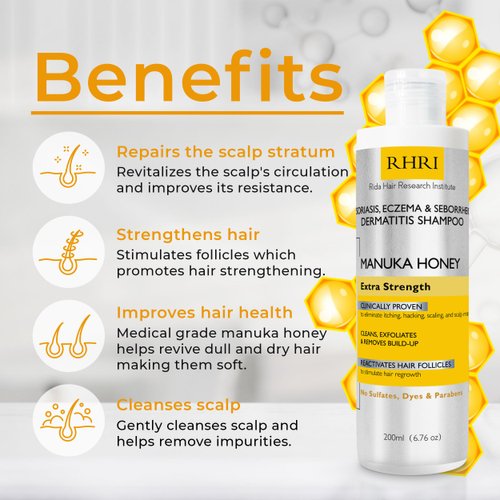 Antifungal Psoriasis Shampoo, Eczema, Shampoo, Seborrheic Dermatitis Shampoo | Soothes Itching, Flaking & Irritation | Repairs Scalp, Strengthens Hair, Stimulates Regrowth | Medicated Scalp Treatment