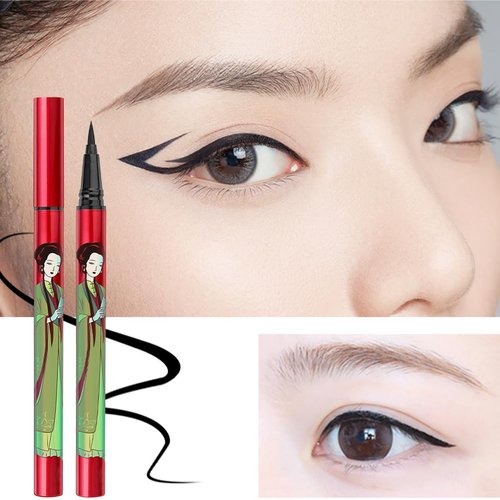 LUOZI Waterproof Eyeliner Does not Smudge, Long-lasting Soft Hair, Quick-drying, Fine-grained Head (Black+Brown)