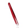 Rubis Hair Tweezers with Classic Slanted Tweezer Tip | Stainless Steel Tweezers for Plucking Eyebrows, Hairs, Moustache Hairs, and More | Perfectly Sculpted Eyebrows Every Time (red)