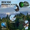 80x100 Monocular Telescope High Power Monocular for Adults with Smartphone Adapter, Travel Telescope with BAK4 Prism for Super Bowl, Bird Watching, Hunting, Camping