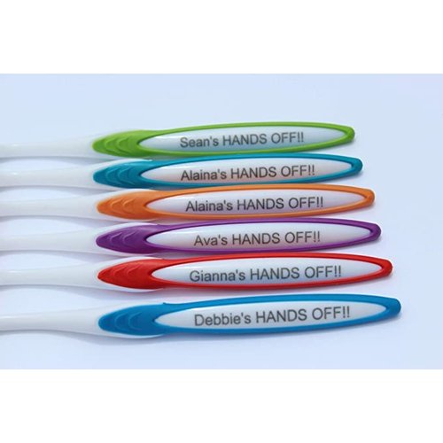 Personalized Gift Personalized TOOTHBRUSHES 5 Pack Manual Toothbrush Adults Your Choice of Colors Any Name/Message Engraved