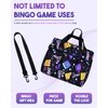 Bingo Bag with Pockets for Bingo Daubers Dabbers Dobbers Black Bingo Bag for Bingo Stuff Supplies Bingo Game Accessories for Bingo Lovers Players Bingo Prizes for Adults Seniors Elderly Juego de Bingo