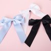 Bmobuo Hair Bows for Women Hair Ribbons Clips Satin Soft Ribbons Hair Clips Hair Barrettes Coquette Bows Balletcore Aesthetics Blue Bows Black Bows White Bows Clips 3PCS