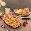 EUSOAR Plastic Serving Trays, 6pcs 9.4"x 5.9" Food Baskets for Serving, Reusable Bread Baskets for Fast Food Restaurant Supplies, Deli Serving, Chicken, Burgers, Sandwiches & Fries