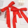 Ayesha Red Hair Bows Clips Red Satin Ribbon Bows with Long Tail Christmas Hair Bows Barrettes Hair Accessories for Women Girls 2pcs red bows