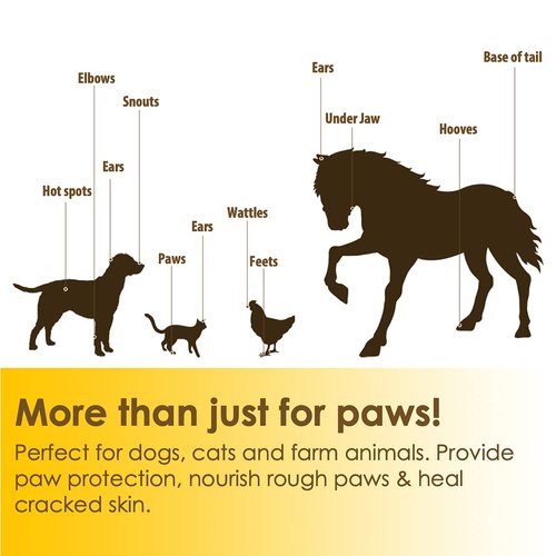 [8 OZ] Natureland Organic Paw Wax for Dogs and Cats, Natural Outdoor Protection to Heal, Repair, and Protect Dry, Chapped, or Rough Pads, Helps Protects Paws on Snow, Sand, or Dirt (8 OZ)