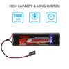 Tenergy NiMH Receiver Battery Pack with Hitec Connectors 9.6V 2000mAh High Capacity Futaba Battery Pack, Square NT8S600B Rechargeable Battery Pack for RC Receivers, Airplanes, and More