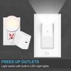 4 Pack Illuminated Light Switch, Decora Paddle Rocker Light Switch with LED Night Light, Automatic On/Off Sensor, Single Pole, 15Amp 120/277Volt, White