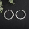 Jumwrit Shiny Big Hoop Rhinestone Long Dangle Drop Earrings Sparkle Silver Crystal Round Circle Stud Earrings Chunky Geometry Earrings Fashion Statement Jewelry Gift for Women