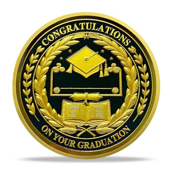 Graduation Cap Challenge Coin | Congratulation on Your Graduation Milestone Commemorative Token | Ideal Graduation Present for Students Completing Their Education Journey