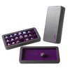Forged Dice Co. Reliquary Standard Divided Dice Case with Dice Tray for Polyhedral Dice Sets - 21 Felt-Lined Chambers - Magnetic Lid Closure - Metal Dice Storage Box - Purple