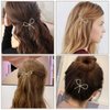 KuuGuu 8 PCS Metal Bow Hairpins Hair Clips Simple Bowknot Ponytail Holder Stylish Non-Slip Duckbill Chic Bows Barrettes Minimalist Hair Pins Present Hair Accessories for Women Girls （Gold and Silver）