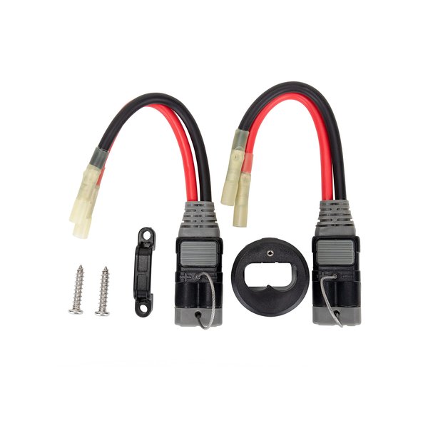 Camco Trac Outdoors High-Current Connector Kit, 8 Gauge | Upgrade Your Trolling Motor Connectors to High-Current 12V or 24V Power | for 60 Amp 12/24/36V Power (69441), Black