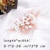 Accer Wedding Hair Comb Silver Rhinestone Pearl Flower Bride Hair Accessories Sparkly Crystal Leaf Headpieces Clips for Women and Girls (rose gold)