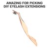 Pretty memory DIY Eyelash Applicator Tool, Curved Eyelash Tweezers for False Lashes, Lash Applicator for Easy Lashes Application and Removal, Gold