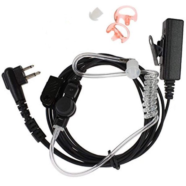 3'2 Wire Earpiece Mic Acoustic Tube Noise Reduction Reinforced Compatible with Motorola DTR410 CP100 CLS1413 CLS1450 PR400 RDU4100 RDU4160D RMU2040 RMU2080D RMU2080 Two-Way Radio Black