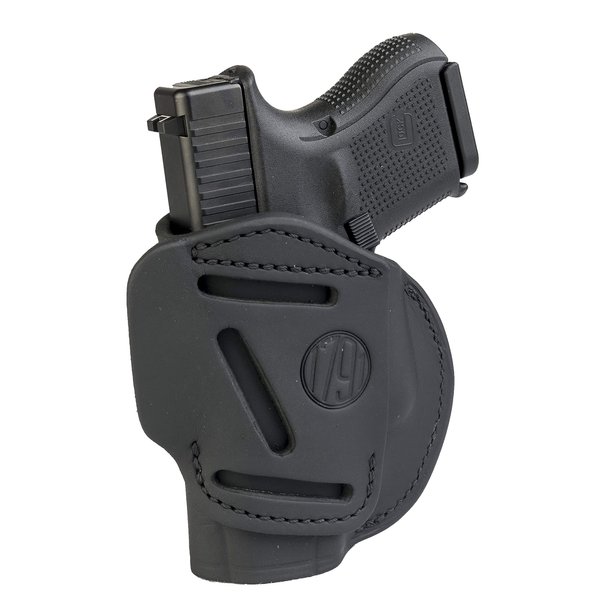 1791 GunLeather 4-Way Glock 26 Holster - OWB and IWB CCW Holster - Right Handed Leather Gun Holster - Fits Glock 25, 26, 27, 29, 30, 32, 33 - Stealth Black