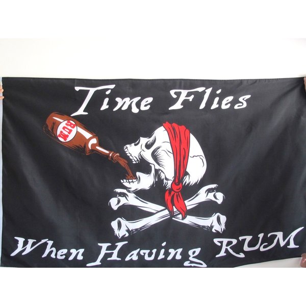 3'x5' Time Flies When Having Rum Pirate Flag (100Denier,100% Polyester)
