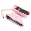 Vikye Landline Phone, European Style Home Telephone, Fashionable Pink Lips Shape Desktop Landline Phone Creative Telephone for Home and Office Use(Pink)