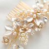 SWEETV Gold Wedding Hair Comb for Bride Handmade Bridal Hair Clip Wedding Hair Accessories for Brides Bridesmaid