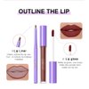 GL-Turelifes 2Pcs Matte Lip Liner & Lip Gloss Kit White Green Black Purple Vampire Lipstick Non-stick cup non-fading Liquid Lipstick long-lasting for Halloween Cosplay (#3 Blue)