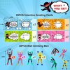 28 Packs Valentines Day Cards for Kids with Sticky Wall Climbing Men Ninja Set for Classroom,Valentine's Gifts Exchange For School, Valentine's Party Favors for Kids, Valentine's Prizes for Boys Girls