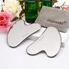FUANKANG Gua Sha Facial Tools with Travel Pouch Stainless Steel Scraping Massage Tool for Face