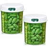 Round Pill Organizer Dispenser - Pack of 2 - Pill Boxes with 4 Compartments for Medication, Vitamins & Supplements Bottle Daily Pill Case Reminder Box